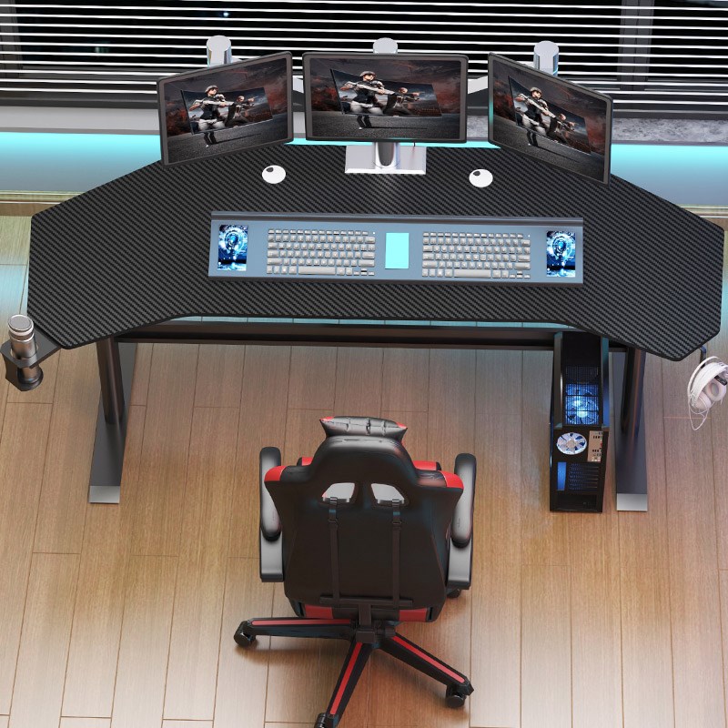 电脑桌升降台式家用电竞桌学生游戏桌卧室学习写字桌椅装黑