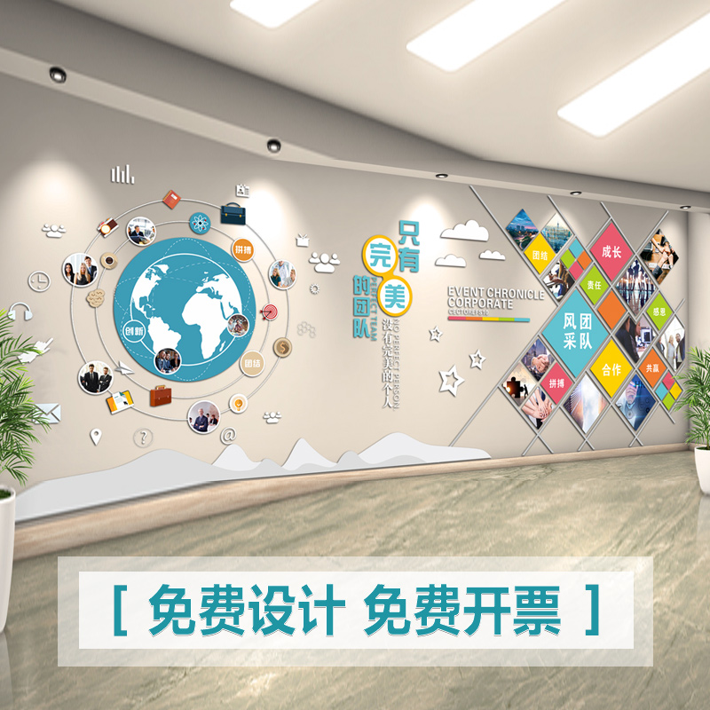 公司团队优秀员工风采展示照片墙企业文化墙设计定制装饰励志墙贴