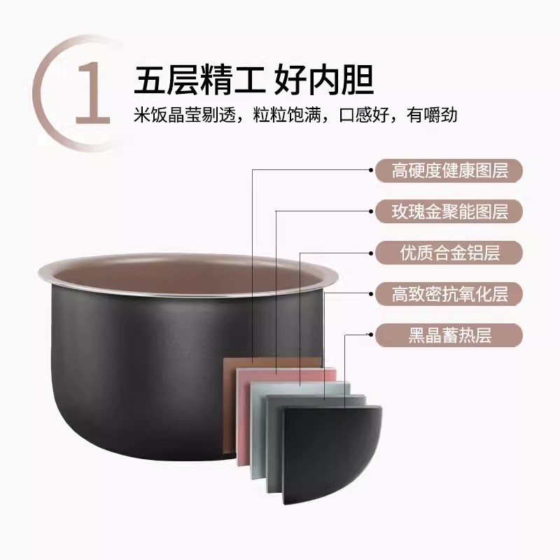 适用于奔腾电饭煲配件4L内胆FN499 FN498 TM518 FN496不粘内锅4升