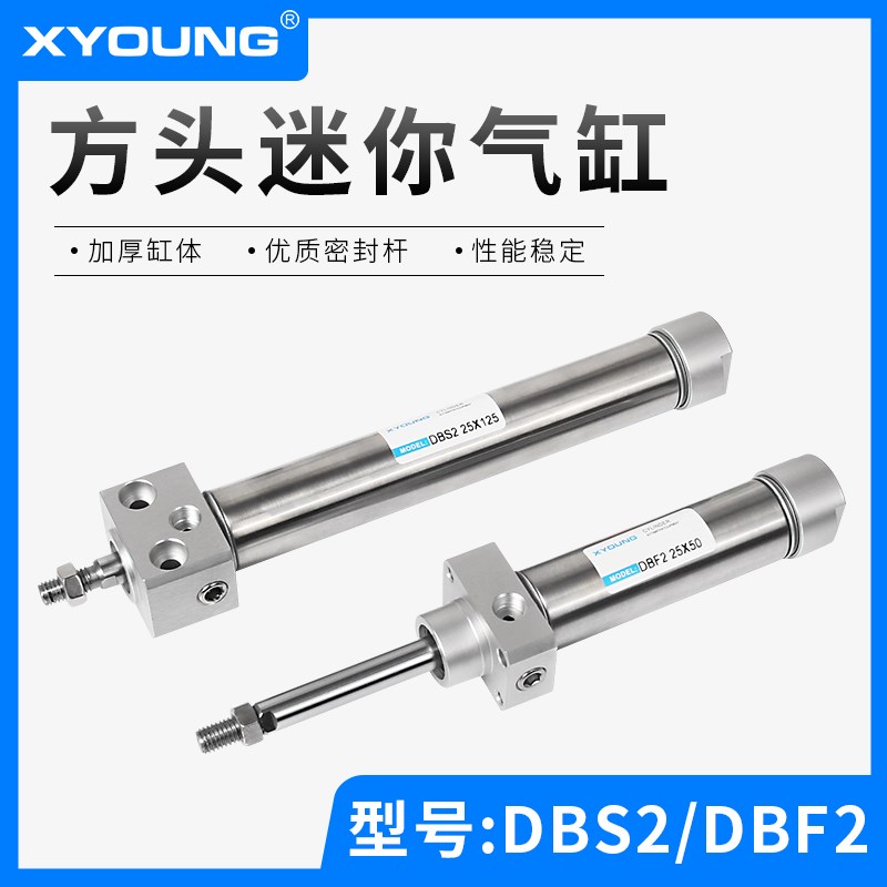 DBS2 40X100方头不锈钢迷你气缸DBF2 40X50固定型不锈钢迷你气缸