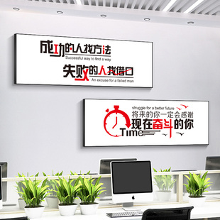 办公室励志挂画房地产销售公司激励壁画企业文化墙装饰画横款带框