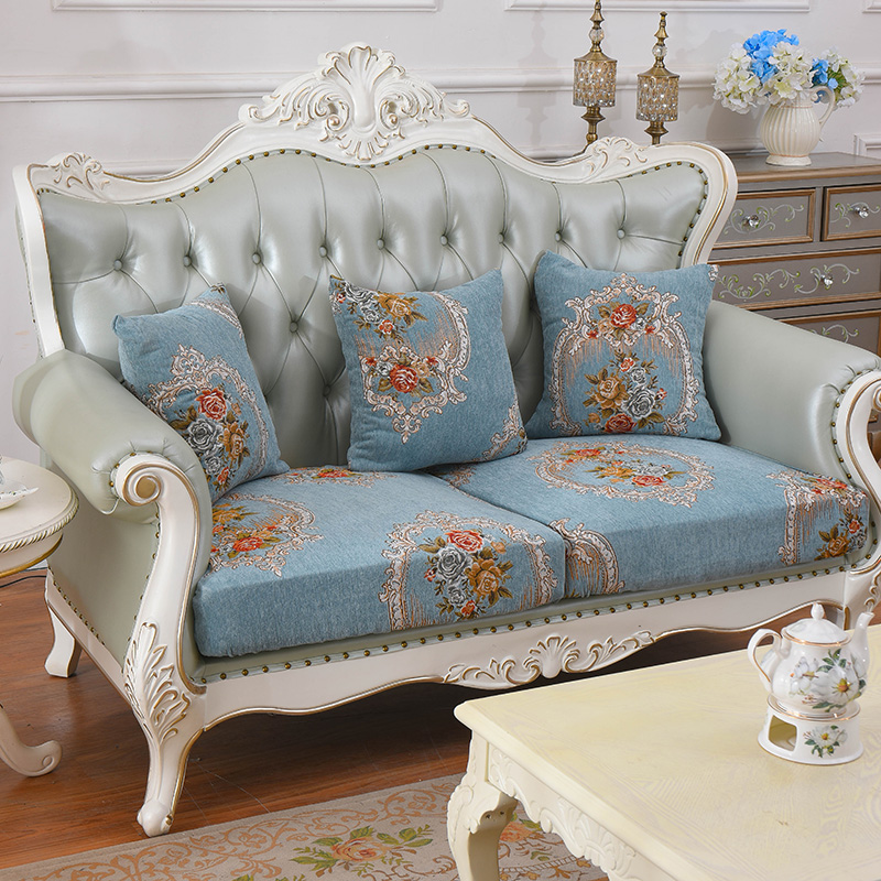 欧式沙发全包盖防滑笠欧式二人三人坐垫罩四季布艺