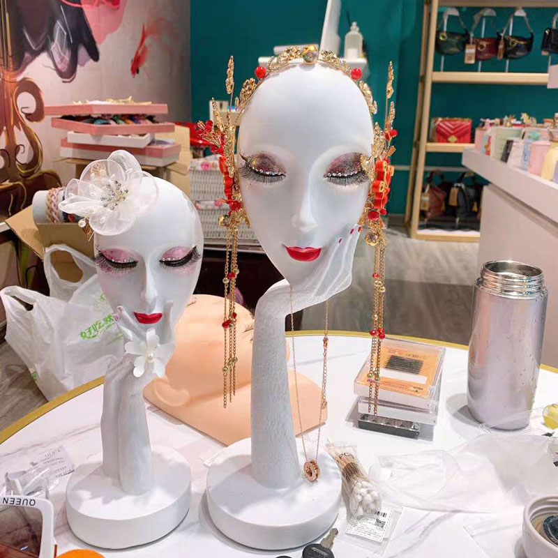 人脸面具艺术品摆件美睫美甲店美容院展示客厅酒柜玄关头像装饰品