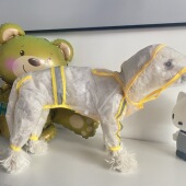 穿戴方便舒适可牵引狗狗四脚雨衣防水大中小型犬带尾巴款 狗狗雨衣