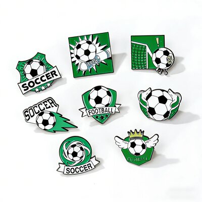 2026年世界杯足球金属胸针SOCCER运动徽章别针学生书包装饰配饰品