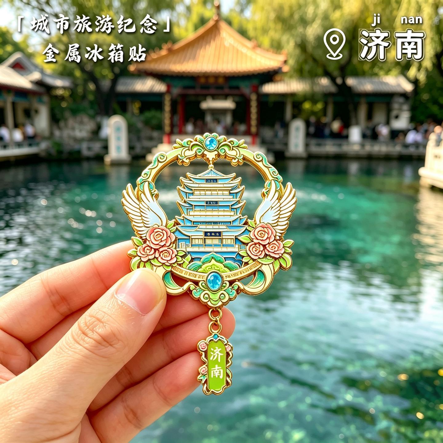 济南文创冰箱贴热门景点城市旅游纪念品磁吸贴吊坠古风设计伴手礼