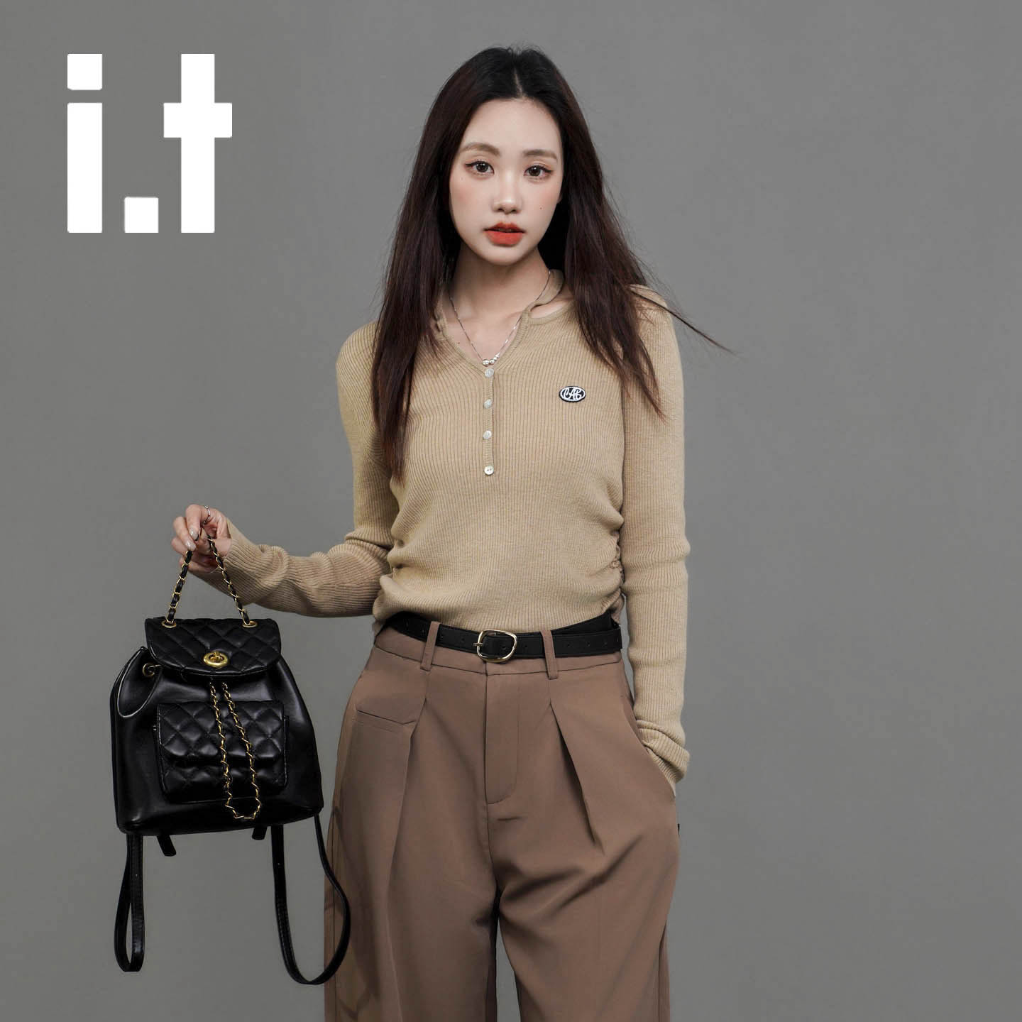 it ccaabb春装毛衣针织衫女薄款圆领洋气内搭打底气质时尚上衣