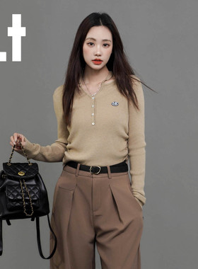 it ccaabb春装毛衣针织衫女薄款圆领洋气内搭打底气质时尚上衣