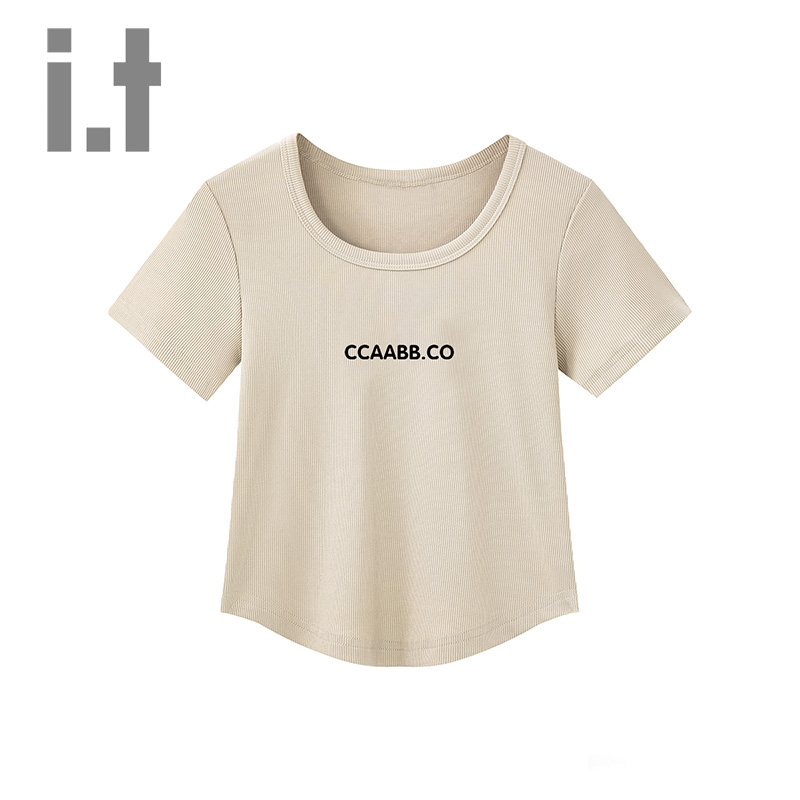 it ccaabb新款夏季衣服宽松遮肚子纯色圆领正肩短袖T恤上衣女K