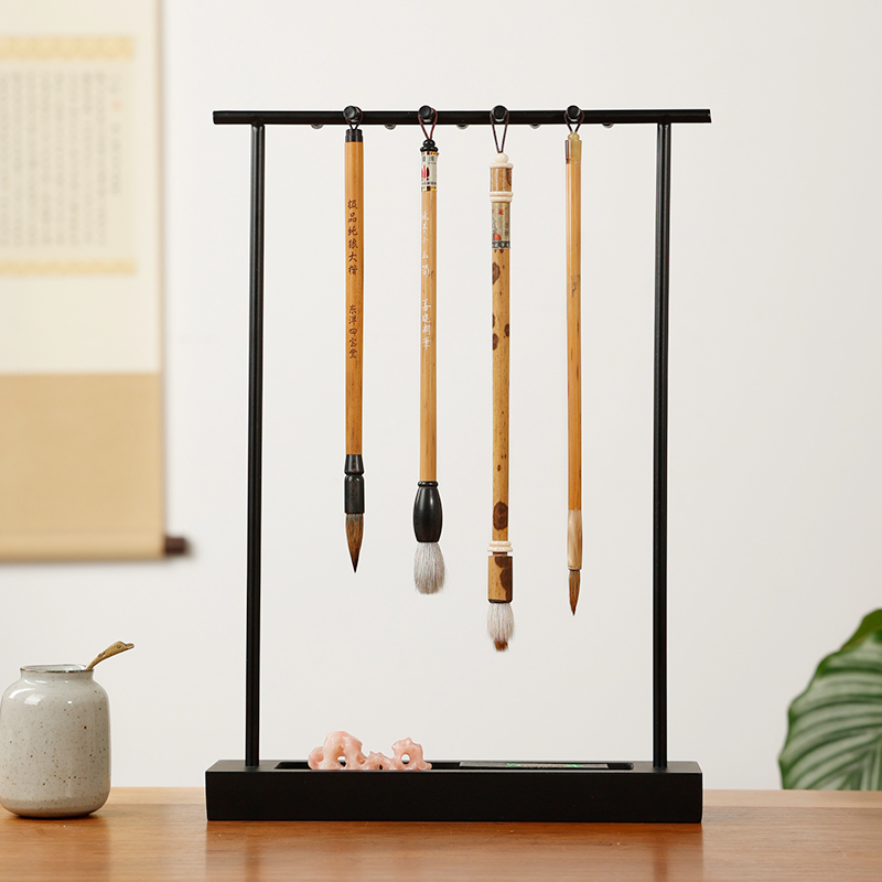 官帽铁艺笔挂 毛笔架 创意现代  美术生书法笔架挂
