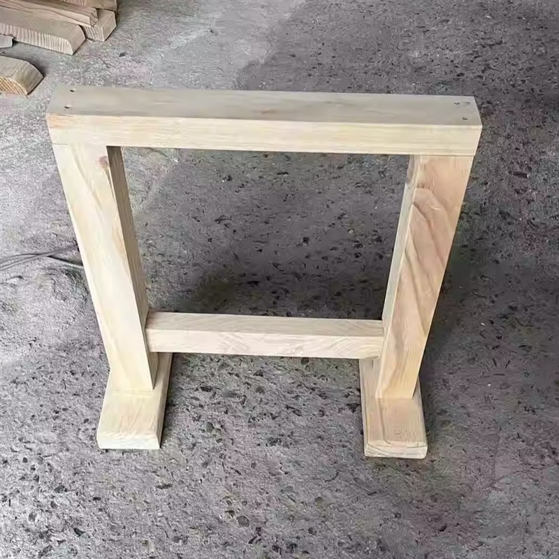 松木实木桌腿桌脚大板支架桌架餐桌腿木质脚工字架家用茶台腿