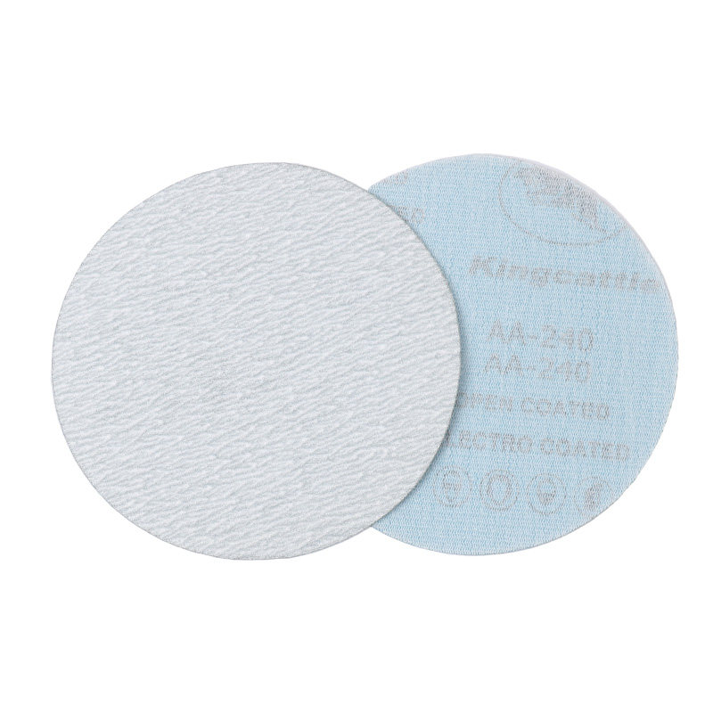 金牛干磨砂纸寸5寸圆形植绒片自粘打磨片漆面腻子打磨抛光白沙纸