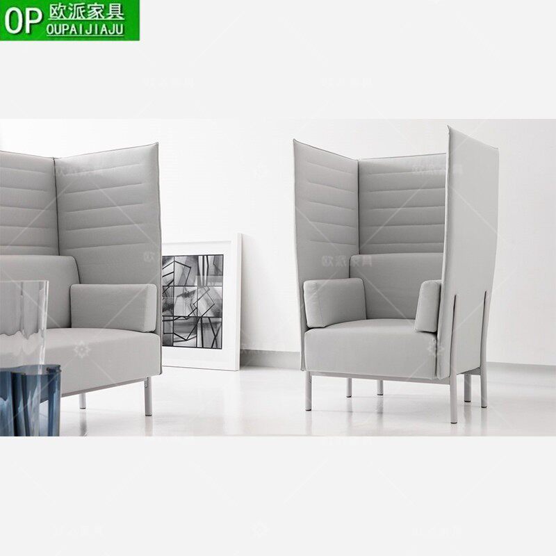 现代背卡座布艺工业风铁艺背洽谈沙发咖啡厅民宿酒吧沙发