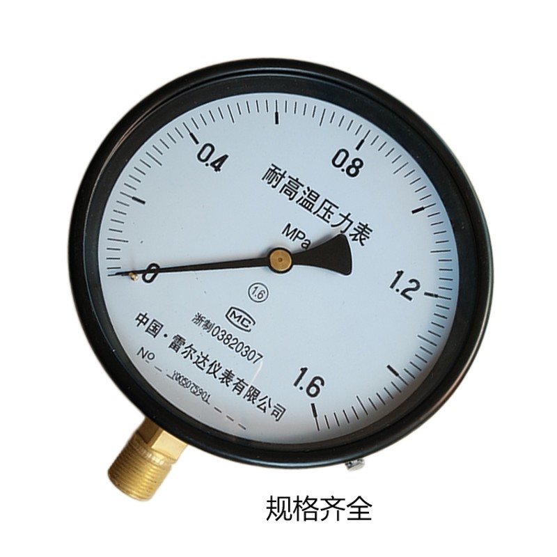 雷尔达压力表YTW150 耐高温150mm表盘蒸汽锅炉压力表0-1.6/2.5MPA