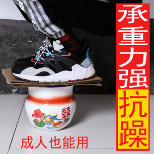 老式痰盂搪瓷带盖小号儿童宝宝痰盂尿盆坐便器尿桶罐小孩家用痰盂