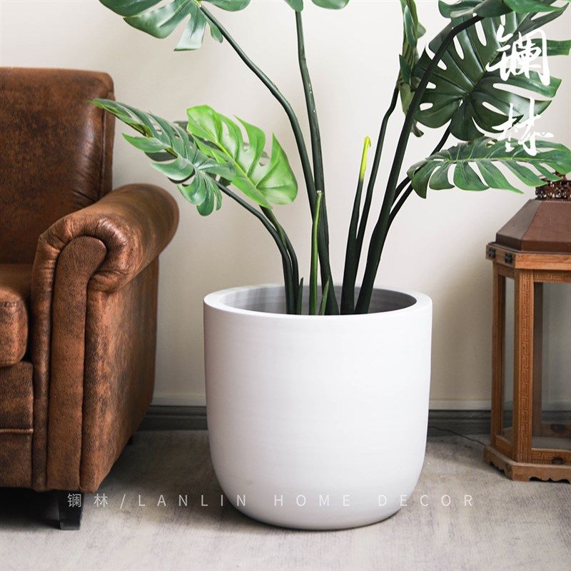 落地白色陶瓷盆特大口径高盆客厅庭院家居装饰绿植,家居饰品,花盆,淘宝优惠券,粉丝福利购,淘宝优惠卷