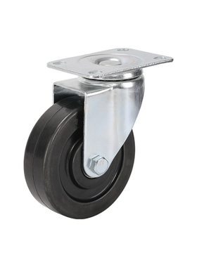 寸黑色橡胶导电轮寸丝牙静音推车万向轮5寸电子厂防静电工业轮