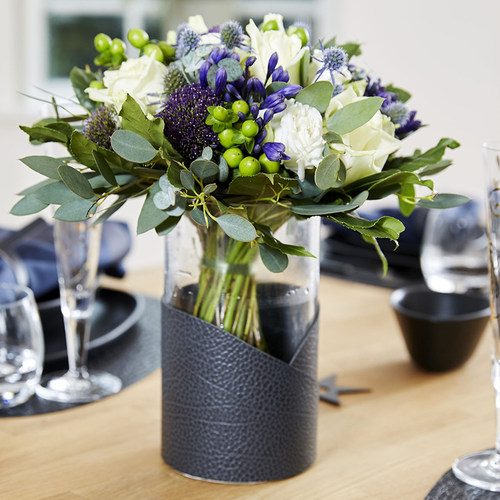 折 丹麦 皮革直筒瓶插鲜客厅装饰