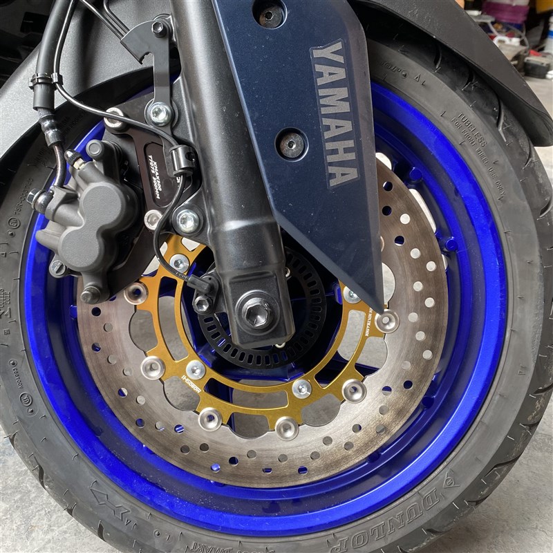 xmx300改装摩博士300MM浮动刹车盘配卡钳使用xmx前刹车改装