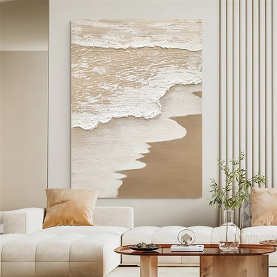 《温海》油画侘寂风客厅沙发背景墙装饰画设计师款样板间玄关挂画