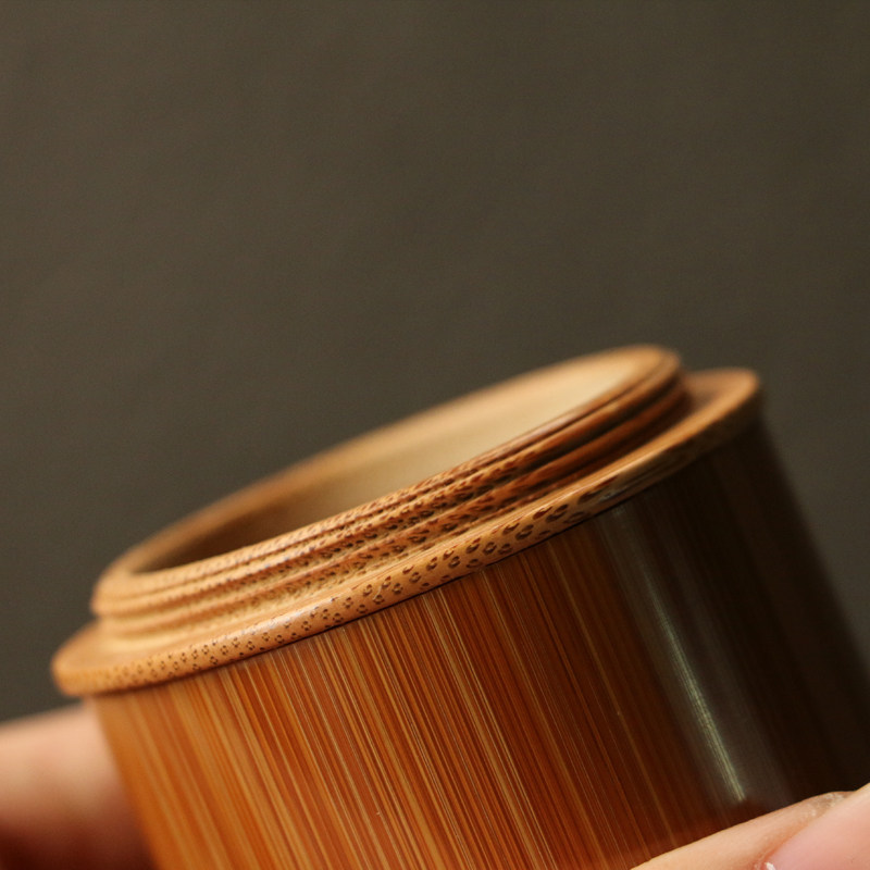 十几年玉竹老料苏工精工制作螺纹孔茶道茶叶罐茶仓香粉罐茶具竹器