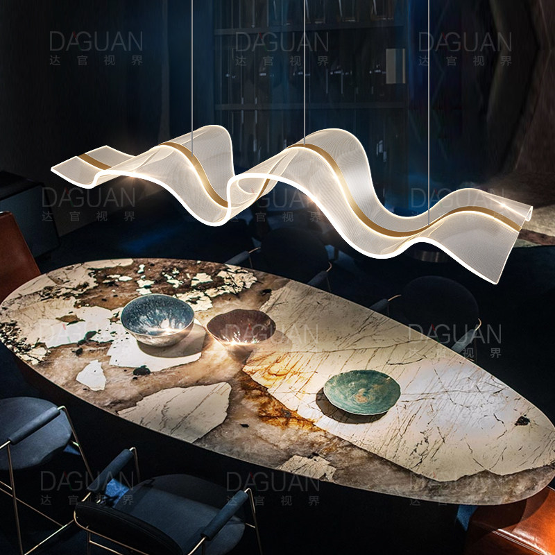 创意艺术吊灯 暖光波浪造型灯 现代锌合金吊灯,家装灯饰光源,餐厅吊灯,淘宝优惠券,粉丝福利购,淘宝优惠卷