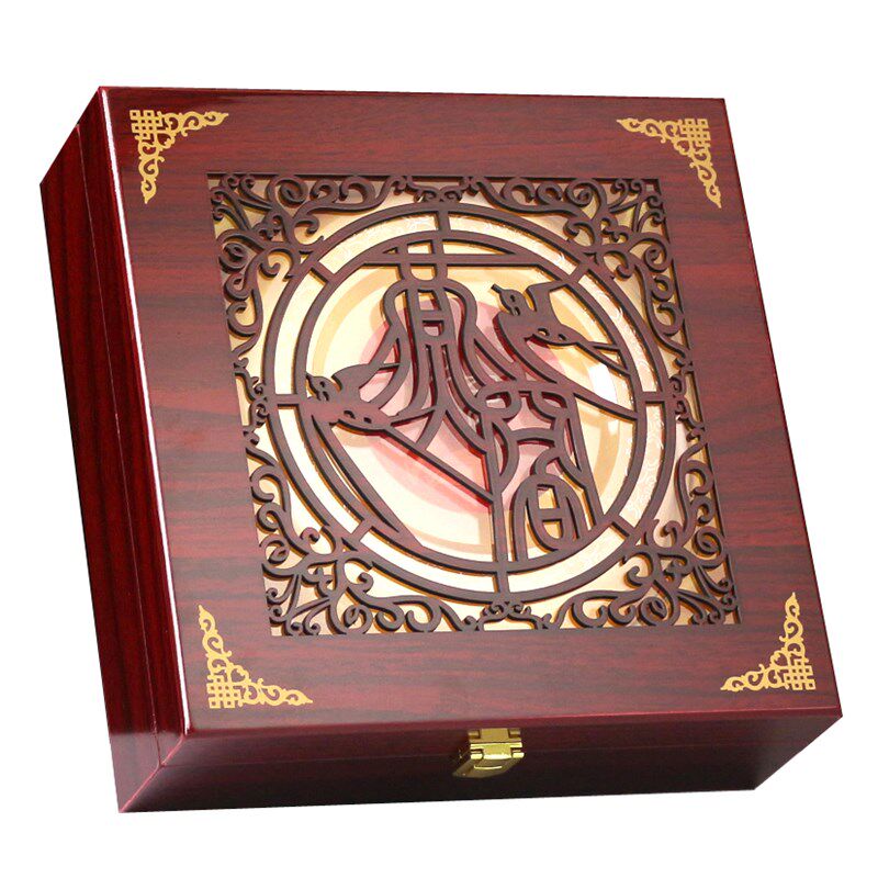 新款燕窝包装盒雕刻燕窝礼品盒雕花燕窝盒子高档燕窝木盒礼盒