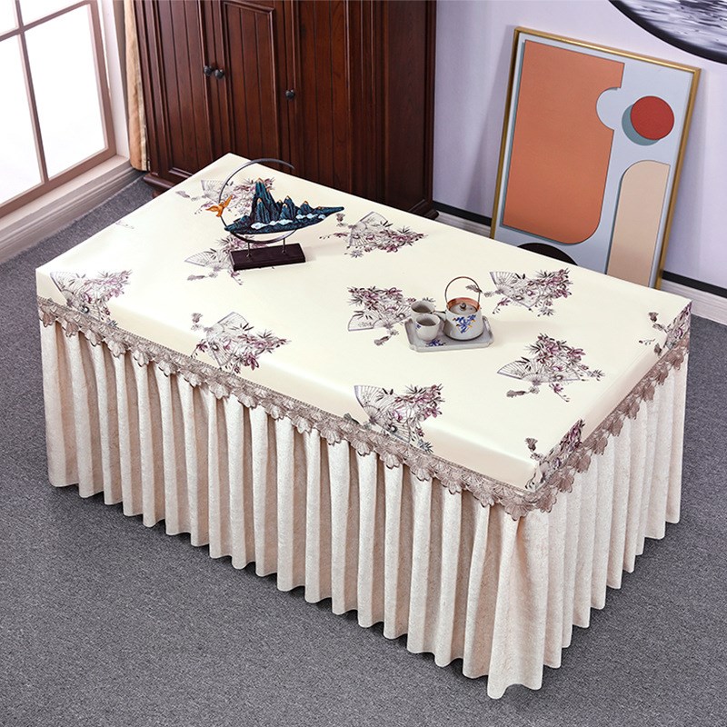 全包茶几桌布连体防水防油防尘皮罩欧式雪尼尔布艺家用正长方形