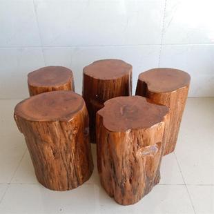 新款木墩子树桩实木坐凳大板支架天然树墩底座茶几凳家用