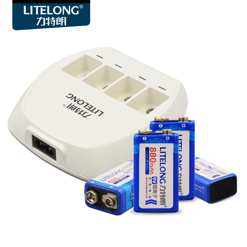 力特朗 9v充电电池 f22万用表九伏方块可充大容量电池充电器