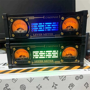 电平表拾音器节奏氛围灯桌搭赛博朋时钟电竞桌面电子