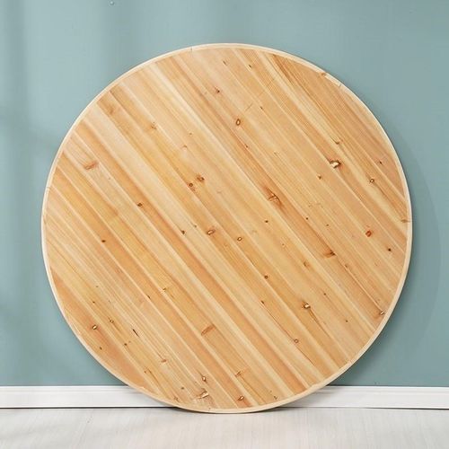 加厚大圆桌面饭店家用杉木实木餐桌圆形折叠桌腿2人酒店圆桌