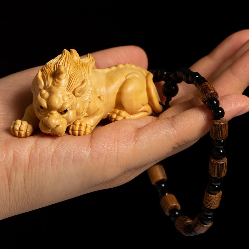 黄杨木雕男士解压文玩手把件盘玩挂件把玩物件招财貔貅小摆件