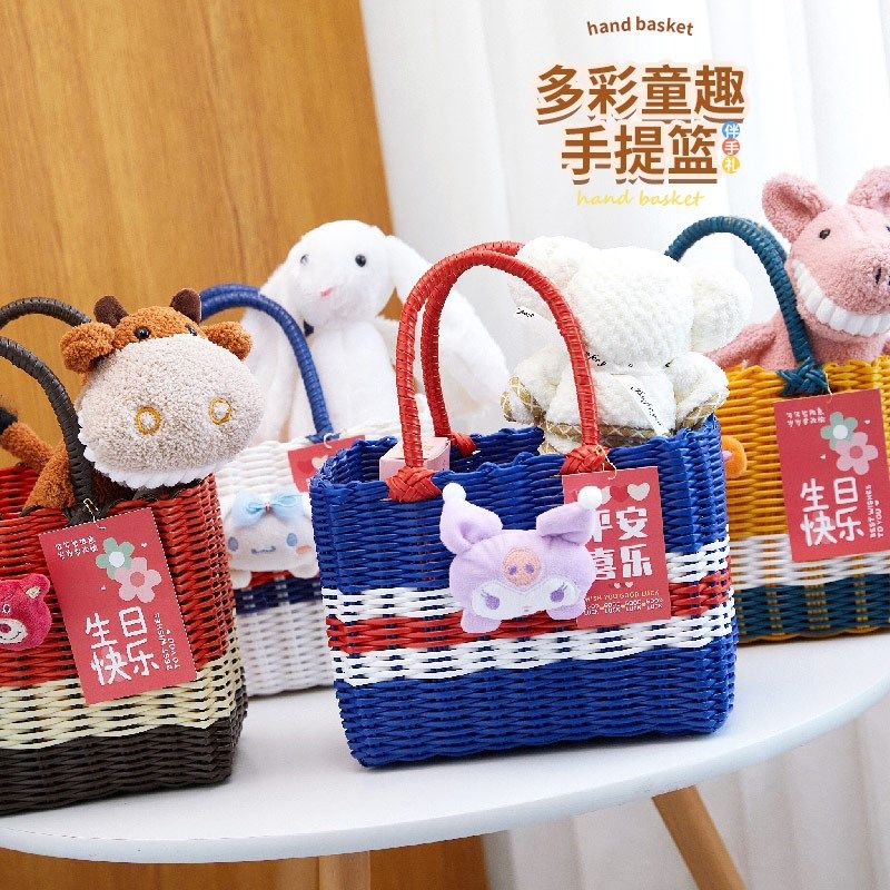 宝宝满月伴手礼儿童生日宴百天幼儿园十周岁小朋友空篮子回礼盒子