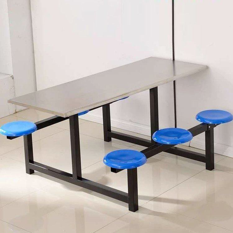 食堂不锈钢长方形餐桌椅4人6人学校学生员工餐桌快餐一体桌椅组合,住宅家具,不锈钢/PVC餐桌,淘宝优惠券,粉丝福利购,淘宝优惠卷