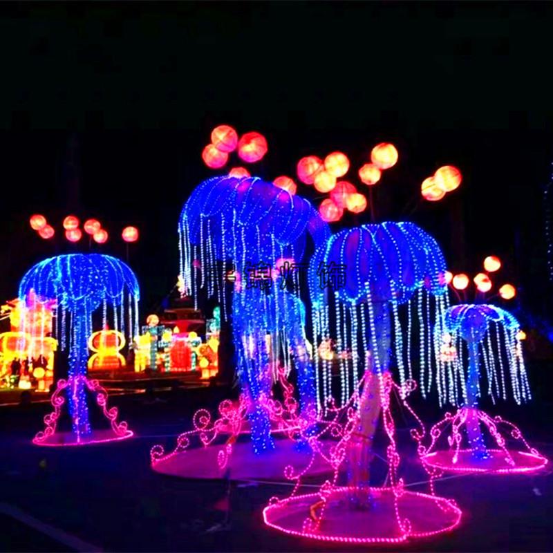 户外LED水母图案造型灯件梦幻灯光节小品灯节日亮化装饰