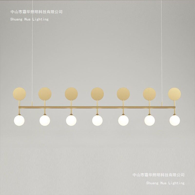 北欧简约玻璃球长条餐厅吊灯