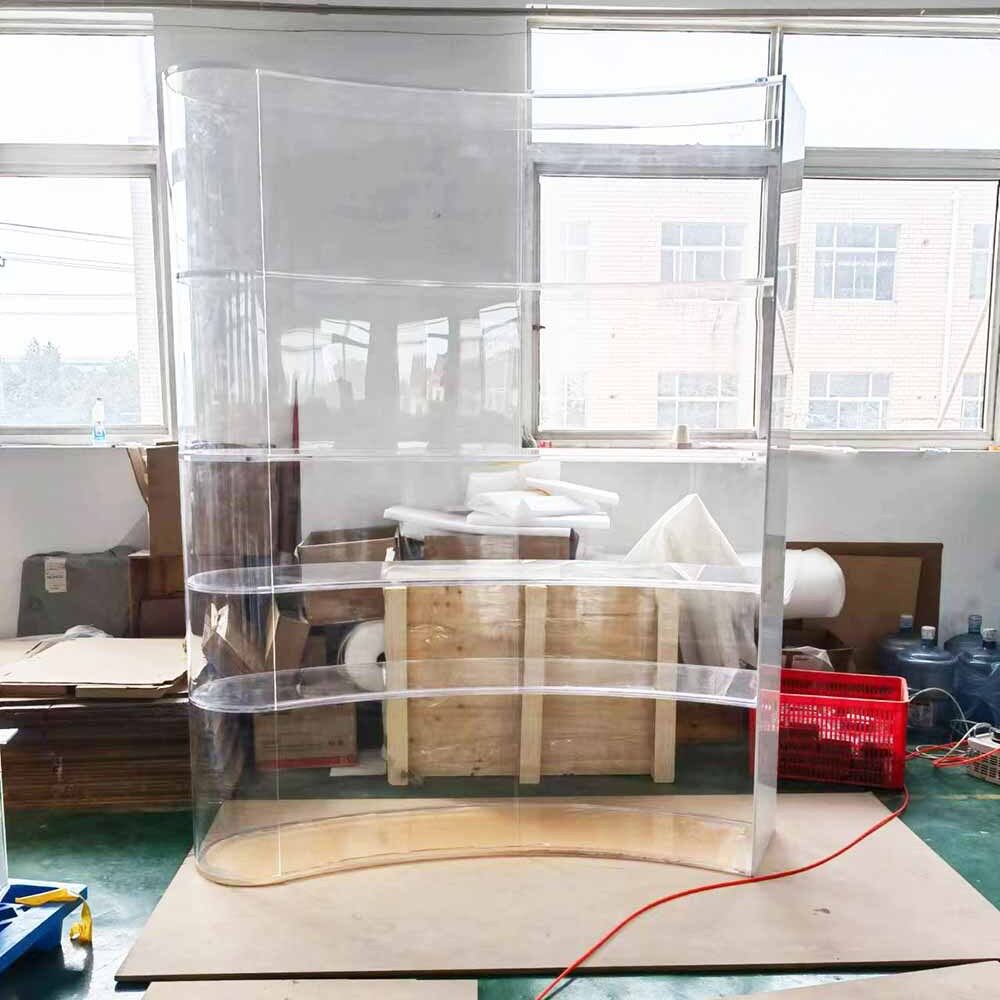 亚克力热弯弧形多层展示柜