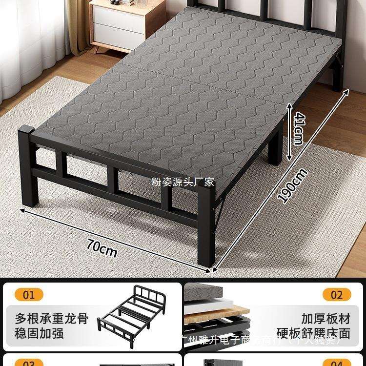 铁艺床加粗加厚学校宿舍单人铁架子床午休折叠出租屋工地铁床
