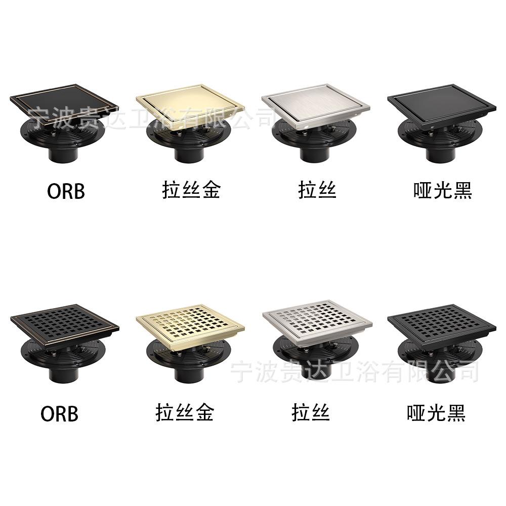 跨境4”6”英寸304不锈钢防臭地漏网方格美式地漏带法兰厂家直销