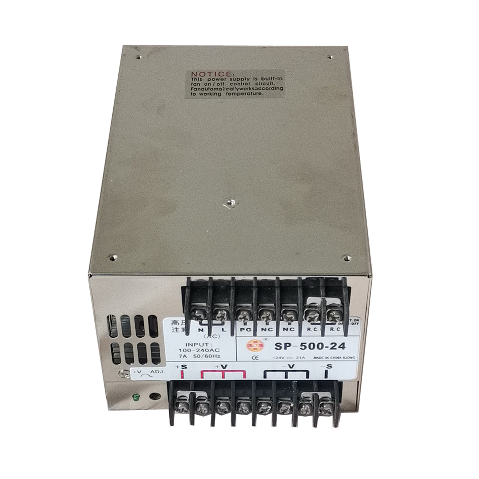 SP-500-24带PFC宽电压(直流220V)输入500W24V21A工控开关电源
