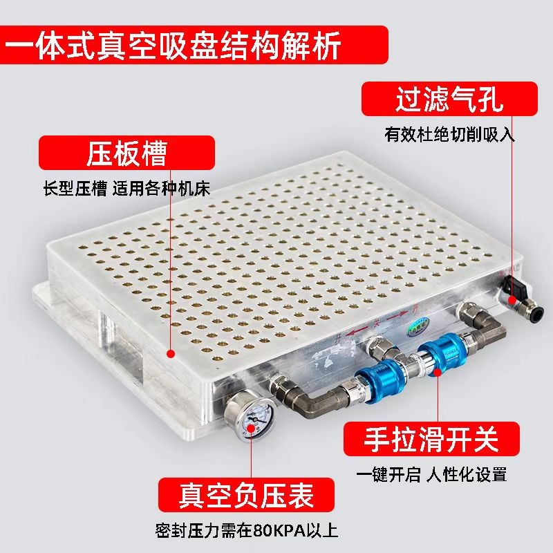 CNC加工中心多孔真空吸盘图纸3d图纸 含配件清单核心技术 无密封