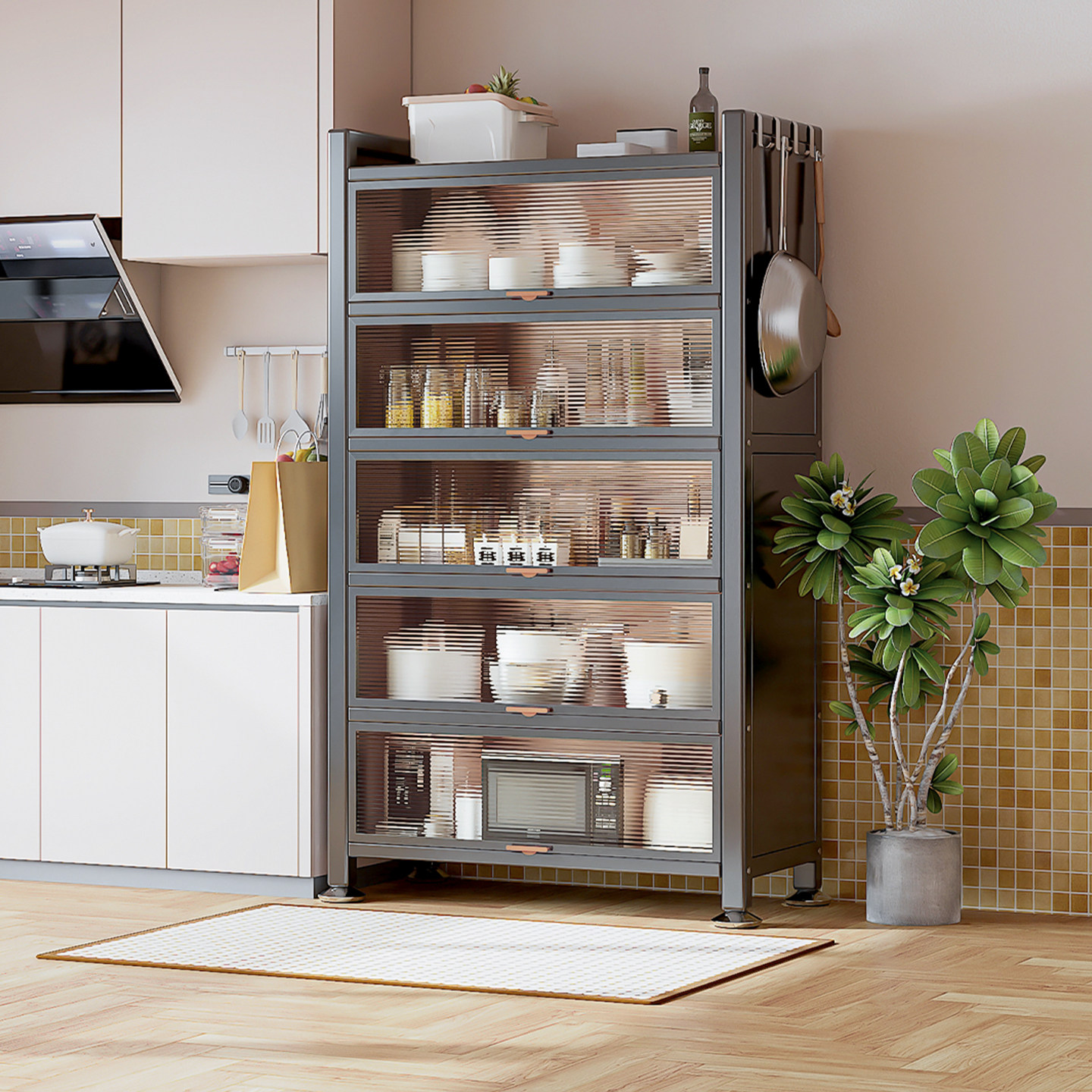 空云家用厨房餐厅钢制置物橱柜