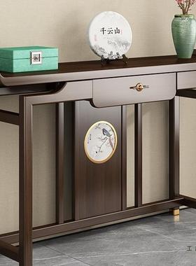 关F97578S5新中式玄关实木中约式供桌条案进入户玄桌简供台轻门奢