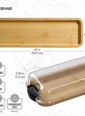 木质长方形点水果托盘38229带盖心户蛋营外露熟食烤肉托盘新款糕