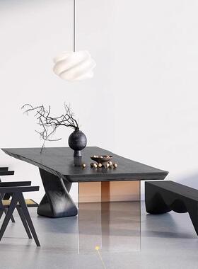 白桌意蜡木实木茶桌阳台家浮用泡茶台悬亚QAW克力大板桌餐创办公