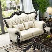 暖树古典新黑檀实木沙简发式 HTS002沙欧发法式 奢华欧别墅客厅家具