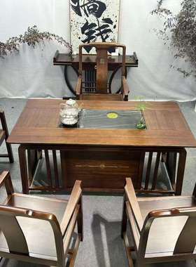 原新中式不规则然边大板自实木茶台木茶62603桌家色用客厅茶楼全