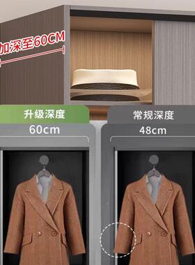 推0拉大门衣柜新款225家具50367卧室平移门衣橱实木出租房用柜全