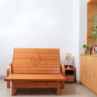 可折沙发床两用双人人HPE多功竹床客厅家用经济单型推能拉叠简易